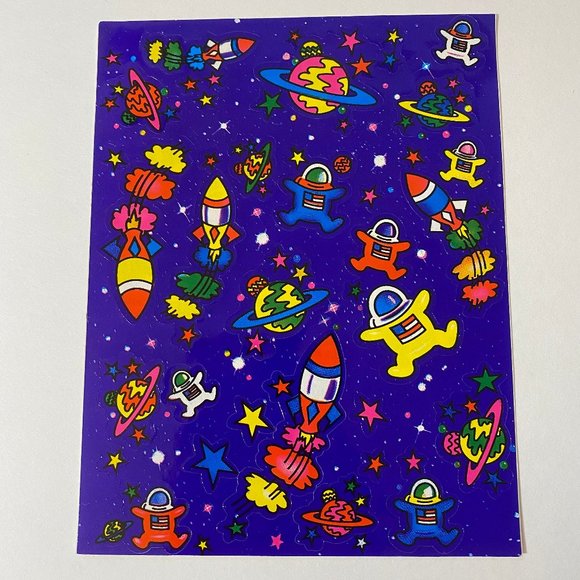 Vintage Lisa Frank Astronaut Space Stickers S122 - Picture 1 of 3